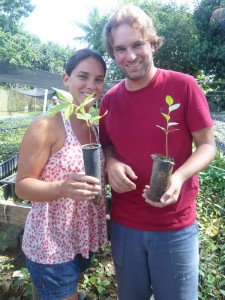 Nanda and Stephan with Seedlings
